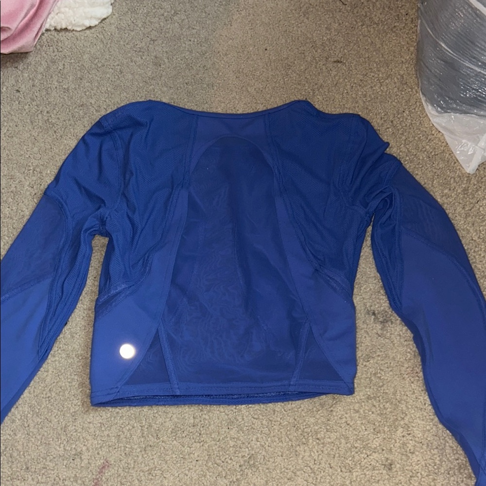 lululemon athletica Blue Mesh Crop Top